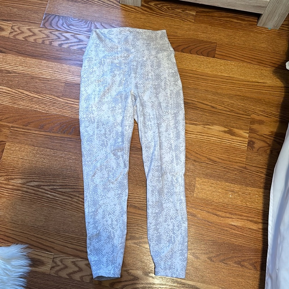 White and Grey Workout Leggings Size Small
